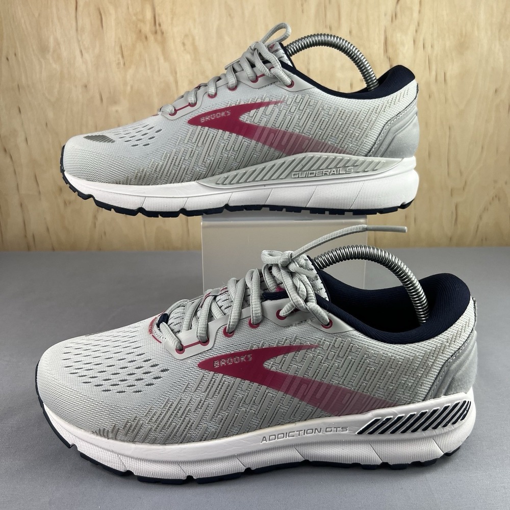 Brooks Addiction GTS 15 Women's Size 9.5 Wide Gray Pink Athletic 1203521D054